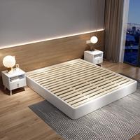 Lit plateforme simple en bois de pin massif, moderne, simple ou double, pour hôtel ou maison d'hôtes, sans tête de lit, facile à assembler