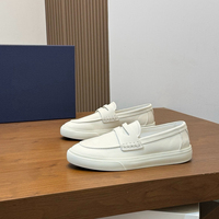 Mocassins Penny pour Hommes de Haute Qualité, Style Designer, en Toile et Cuir Patchwork, Chaussures Plates Décontractées Confortables pour la Marche Quotidienne