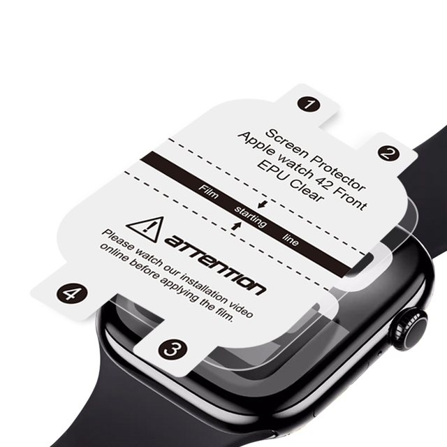 Smartwatch Hydrogel Film Screen Protector 42/44/45mm for Watch, Perfect Fit No Middle Line