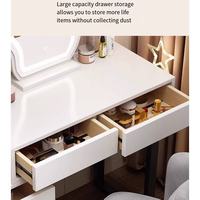 Bon Prix Élégante Chambre Tendance Led - Miroir Encadré Tabouret Compact Rehaussant l'Esthétique de l'Espace Coiffeuse
