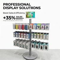 Présentoir à sacs à main sur pied réglable à 3 niveaux personnalisable en métal pour magasin, support rotatif pour sacs