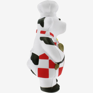 Antistress personalizzati a forma di mucca chef, mascotte da cucina pubblicitarie con logo stampato, giocattoli da spremere, regalo aziendale all'ingrosso - Product Image 3