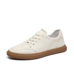 Zapatos Blancos Pequeños de Cuero Nuevos para Hombre, Zapatos Deportivos de Cuero Casuales de Moda para Hombre - Product Image 5