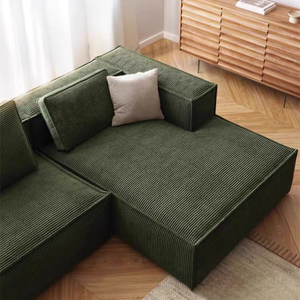 Canapé Modulable de Luxe Style Nordique en L pour Salon Tissu 3 Places Vert Compressé sous Vide - Product Image 4