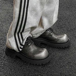 أحذية رجالية ذات نوعية جيدة ، أحذية ديربي بنعل سميك ومدور من الأمام - Product Image 5