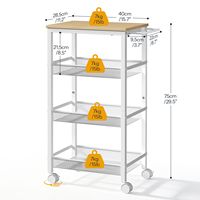 Carrito de Cocina al por Mayor, Carrito de Almacenamiento Portátil con Ruedas, Carrito de Cocina Rodante, Soporte Móvil para Barra