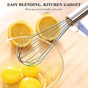 Fouet en acier inoxydable de qualité alimentaire, mini fouet en fil métallique, outils de cuisine polyvalents, gadgets pour mélanger, cuisiner, battre les œufs - Product Image 4