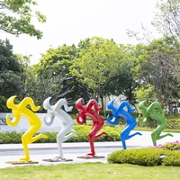Ensemble de sculptures en FRP sur le thème du sport, figurines d'athlètes grandeur nature pour parcs sportifs, places de stades, poses personnalisées et sports