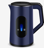 Bouilloire électrique en acier inoxydable avec logo personnalisé, couvercle en acier inoxydable, arrêt automatique, prise EU/US/UK compatible, design contemporain