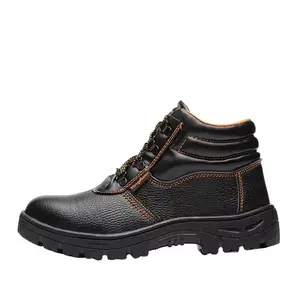 2024 Hot-selling Wholesale Leather Steel Toe Anti-puncture Industrial Working Safety Shoes for Men and Women