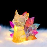 Tous les nouveaux produits 2024 statue renard neuf queues miniature renard résine figurine statue d'animaux
