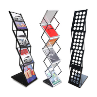 Support de présentation mobile en acier pour brochures, catalogues et dépliants / Support de bannière avec sac / étui