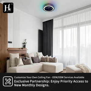 <b>Modern</b> <b>Ceiling</b> Fan <b>Light</b> <b>LED</b> Daylight Illumination Remote Control Aluminum Body Surface Mounted Bedroom CRI 90 IP33 AC/DC 3-Year - Product Image 3