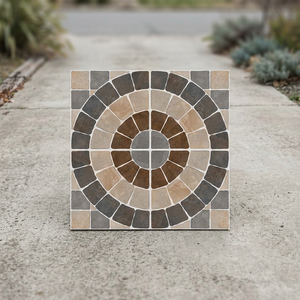 Carreaux de sol extérieurs en porcelaine gaufrée, finition mate rustique, 400x400mm, 9mm, antidérapants, émaillés numériquement - Product Image 4