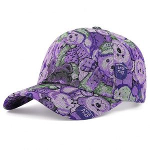 Casquette de baseball unisexe en coton à 6 panneaux avec imprimé ours rétro, visière incurvée, effet délavé, boucle métallique, idéale pour les sports de plein air – Nouvelle collection en promotion - Product Image 4