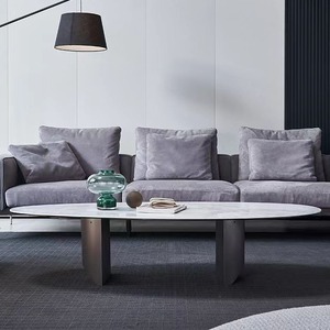 Mesa de centro de mármol, muebles rectangulares modernos y minimalistas para sala de estar, estilo nórdico de alta gama - Product Image 4