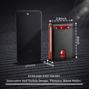 Boshiho Men Money Clip <b>Wallet</b> Leather Customize <b>Wallets</b> Business Minimalist Bifold Rf Carbon Fiber Mens <b>Wallet</b> Card <b>Holder</b> - Product Image 3