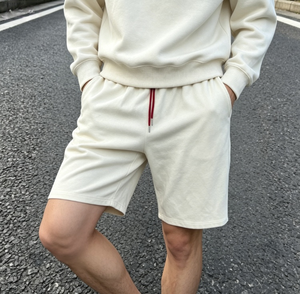Men's Casual Streetwear Terry Shorts <b>Elastic</b> Drawstring Waist Loose Fit shorts for Summer - Product Image 1