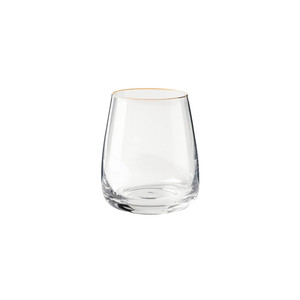 Juego de 6 vasos sin tallo con borde dorado para vino y agua - Product Image 1