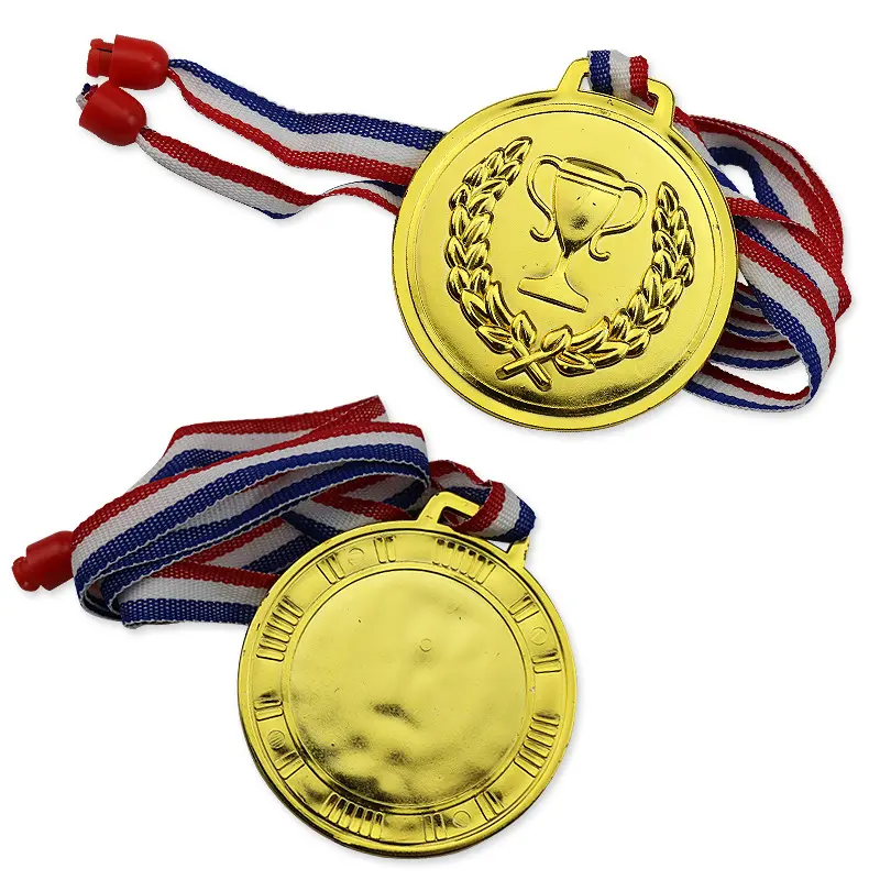 Or plaqué en plastique Offre Spéciale pas cher présent médaillon En Métal prix médaille avec ruban cadeaux pour enfants sport champion médaille