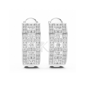 Pendientes de Aro Anchos con Incrustaciones de Diamantes, Diseño Personalizado, Joyería Fina Elegante y Minimalista, Perfecta para Mujer - Product Image 3