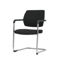 Chaise de bureau confortable sans roulettes, dossier moyen, pieds en arc, pour salle de conférence et visiteurs