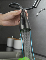 Robinet de cuisine moderne 3 voies en acier inoxydable 304 à poser sur comptoir, avec filtre à eau chaude et froide, mélangeur d'eau purifiée