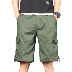 Pantalones Cortos Cargo de Verano para Hombre, Casuales, con Cordón, Múltiples Bolsillos, Holgados, Rectos, Transpirables, Estilo Vintage, Lavados, 100% Algodón, Hasta la Rodilla - Product Image 1
