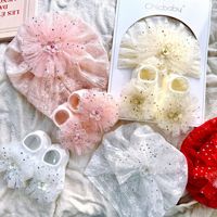 Conjunto de Gorro y Calcetines para Bebé, Diseño Floral con Protección de Fontanela, Transpirable y Ecológico, para Niñas Recién Nacidas