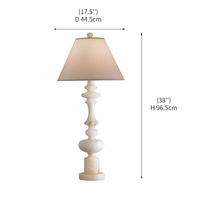 Lampe de table de luxe moderne pour chambre à coucher, décoration de villa, en albâtre, tissu, métal, LED, certification CE, lampe de table Farrington en albâtre