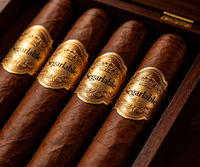 Pita Cigar Premium Mewah Kustom dengan Label Kertas Perekat Logo Foil Emas Timbul Bentuk Oval CMYK/ Pencetakan