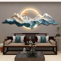 Peinture décorative luxueuse et magnifique originale Design créatif abstrait Paysage peinture LED art mural peut ajouter des diamants