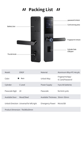 Cao an ninh 6068 Lỗ mộng thông minh vân tay khóa cửa tuya ttlock khóa cửa thông minh với 6068 Lỗ mộng thông minh tuya Wifi khóa cửa - Product Image 6