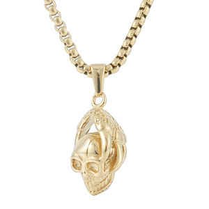 Stainless Steel Skull Pendant Necklace With Dragon Claw Design <b>Silver</b> Color For Men Women Fashion Jewelry 122039 - Product Image 5