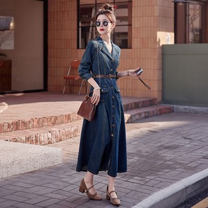 Nuovo arrivo stile coreano <span class=keywords><strong>lungo</strong></span> donna <span class=keywords><strong>Jeans</strong></span> abiti da donna Denim - Product Image 5