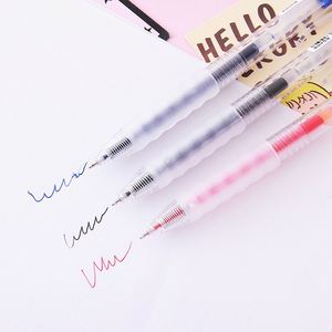 18 Retractable 0.5mm Gel <b>Pens</b> Blue Black Red Ink Quick Dry Fine Point Smooth Writing Plastic Promotional Use <b>Pen</b> - Product Image 4