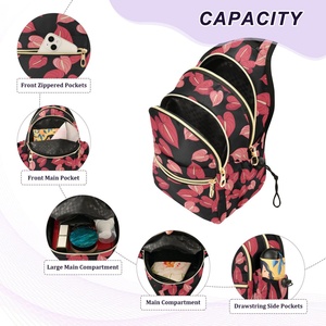 Travel Sport Workout Waterproof <b>Small</b> Waist <b>Bag</b> Hawaiian Anthurium Custom Logo Cross Body Chest Belt <b>Bag</b> with Adjustable Strap - Product Image 5