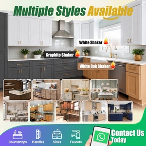 Base de meuble à tiroirs en bois DB12-DB36 |   Armoires de cuisine pour les développeurs immobiliers, entrepôt aux États-Unis |   Armoires de cuisine en chêne blanc - Product Image 4