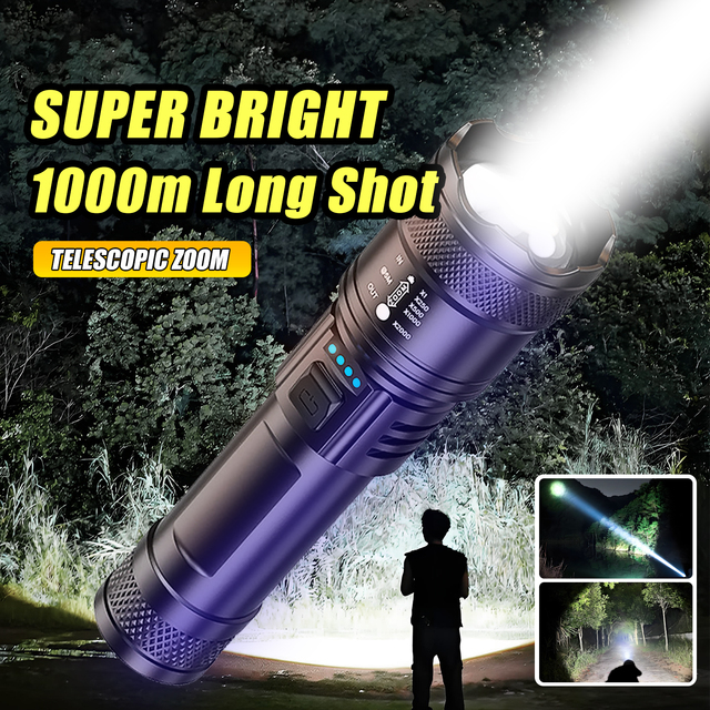 Portable 1000 Lumens Super Bright P50 Lantern 3 Modes Outdoor Camping Waterproof Tactical Torch Powerful Led Flashlight