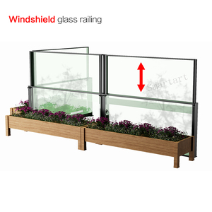 <span class=keywords><strong>NUEVO</strong></span> y POPULAR Barandal de Vidrio y Aluminio Retráctil Manual, Fácil de Instalar, Moderno, Resistente al Óxido/Agua, para Balcón, Villa/Hotel - Product Image 1