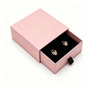 Elite Custom Foil Stamping Logo Jewelry Slide Box Velvet Insert Drawer Earring Case Elegant Personalized Packaging Supply Vendor - Product Image 6