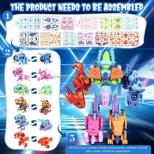 Factory Outlet 6 em 1 Modelos DeformationToys Robot DIY crianças educacionais Assembleia conjunto brinquedos dinossauro - Product Image 2