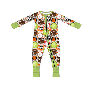 Pyjama bébé en fibre de bambou style sportif, vente en gros, barboteuse - Product Image 1