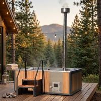 Vapasauna, spa hybride de luxe, chauffé au bois et électriquement, piscine de spa en acier inoxydable, système de massage pour hôtel, complexe hôtelier, bien-être