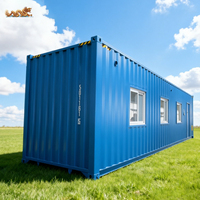 Bureau mobile modulaire en conteneur de 40 pieds HC High Cube pour chantier de construction, structure en acier durable avec fenêtres et climatisation