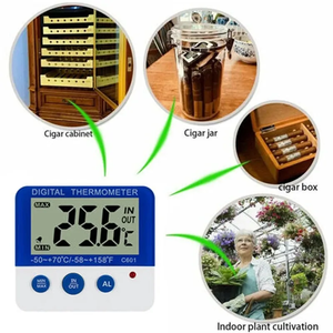 Thermomètres numériques pour réfrigérateur congélateur à Led, température et humidité avec indicateur d'alarme à Led - Product Image 3