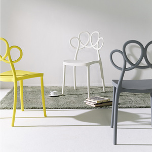 Modern Minimalist Scandinavian Style Dining Chair Plastic <b>Backrest</b> Creative Design For Home Restaurant Use - Product Image 2