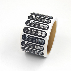 Tùy Chỉnh In Ấn Bao Bì Mã Vạch Tự Dính Nhãn Dán Nhãn Đen Mã QR Không Thấm Nước Vinyl Thông Tin Sản Phẩm Cuộn Nhãn Dán - Product Image 1