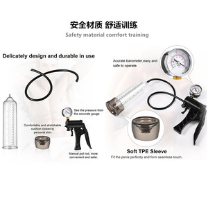 Bomba <span class=keywords><strong>de</strong></span> vacío para agrandamiento del pene masculino, dispositivo <span class=keywords><strong>de</strong></span> agua y aire <span class=keywords><strong>de</strong></span> doble modo, kit <span class=keywords><strong>de</strong></span> entrenamiento con manómetro, cilindro, anillo y correa. - Product Image 2