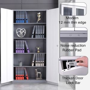 Guangzhou Ex-Stock Steel <span class=keywords><strong>Filing</strong></span> Storage <span class=keywords><strong>Cabinet</strong></span> Large Lockable 2 Swing Doors <span class=keywords><strong>4</strong></span> camadas ajustáveis para Home Office - Product Image 3